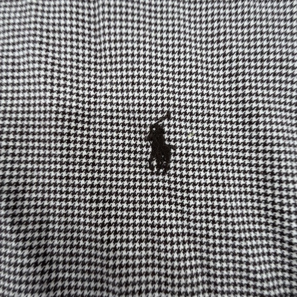 Polo Ralph Lauren Mini Hounds Tooth Shirt Men's Large Cotton Flannel Vintage 90s - Picture 4 of 8